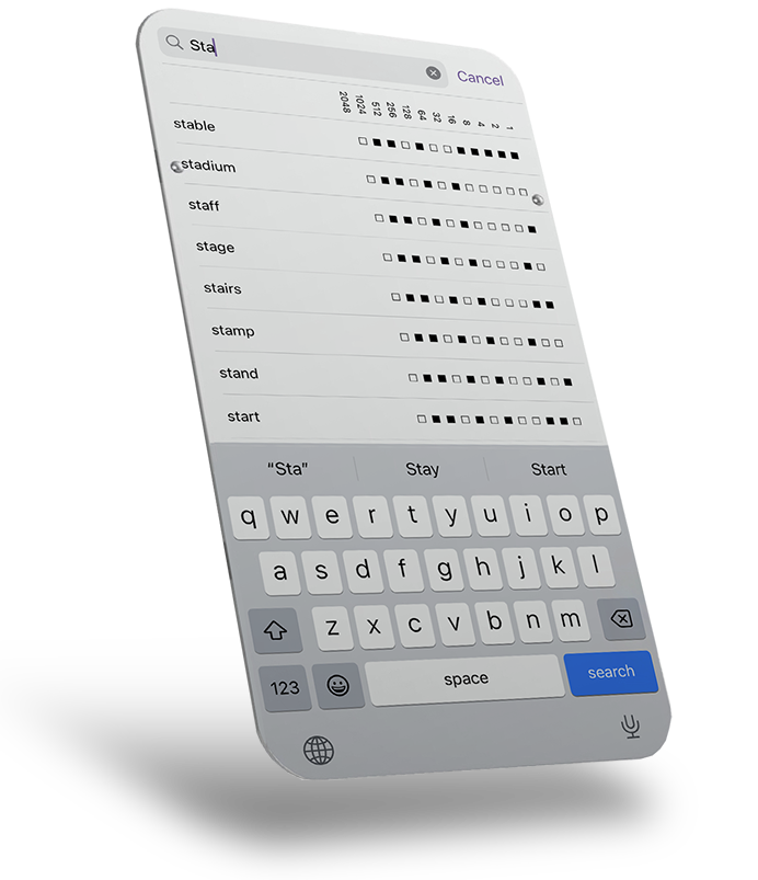 BIP39 binary search