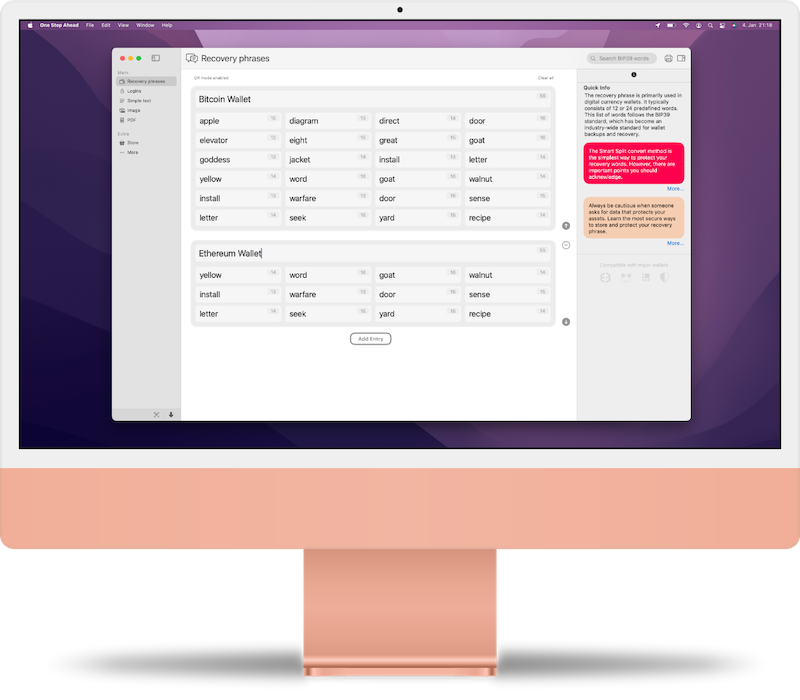 One Step Ahead - iMac with maco os application